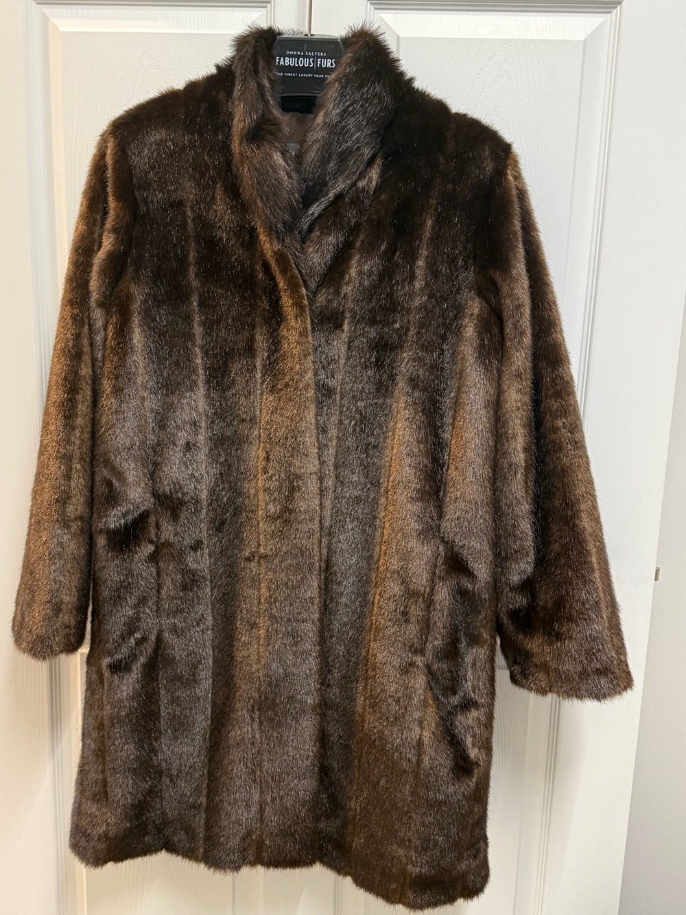 Fabulous Furs Women's Dark Brown Faux Fur Trench Coat
